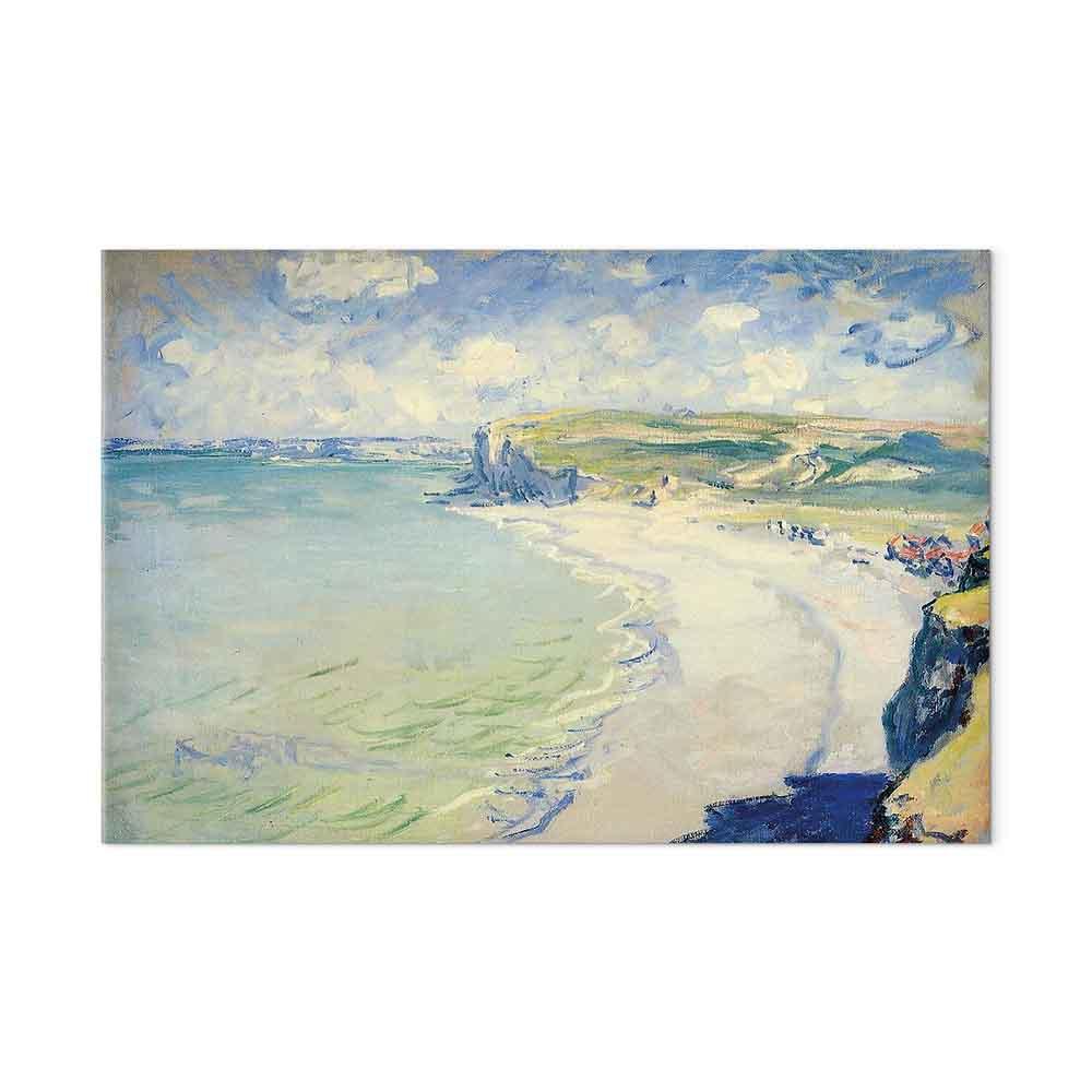 Claude Monet lærredsbillede - Strand ved Pourville reproduktion - 60 x 40 cm - Akustisk