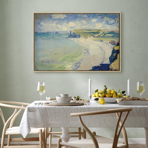 Claude Monet billede på lærred - Strand ved Pourville