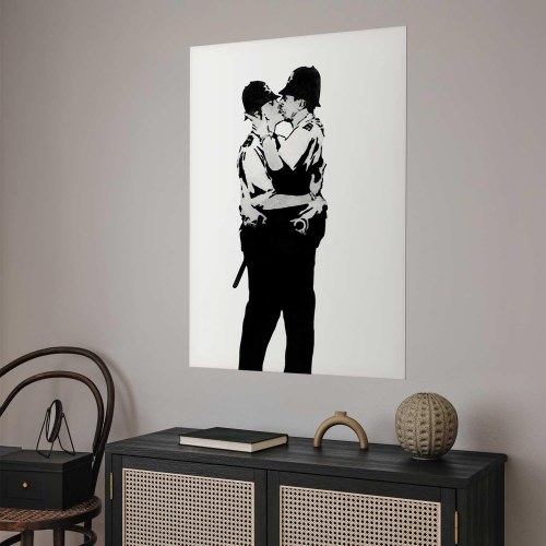 Kissing Coppers plakat - gadekunst til væggen