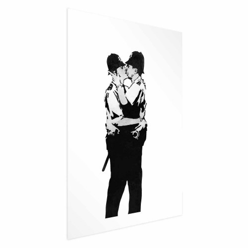 Kissing Coppers plakat - gadekunst til væggen