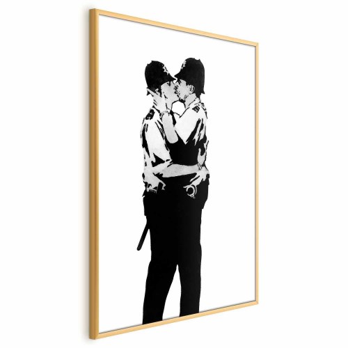 Kissing Coppers plakat - gadekunst til væggen
