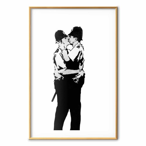 Kissing Coppers plakat - gadekunst til væggen