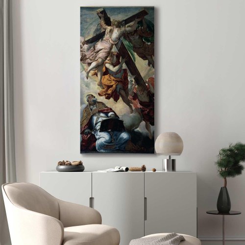 Billede på lærred - Tintoretto - Korsets åbenbaring for Sankt Peter