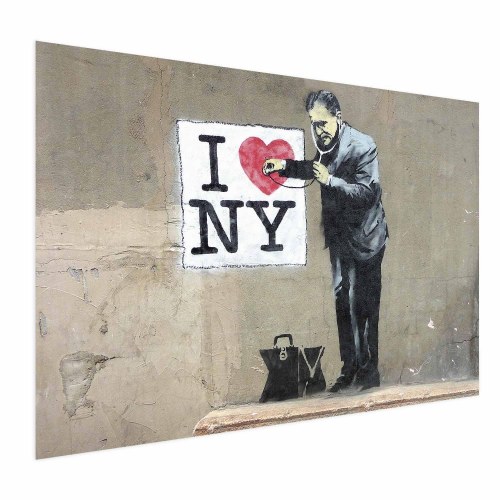 Gadekunst plakat Diagnose med I Love NY-motiv