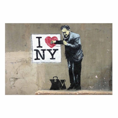 Gadekunst plakat Diagnose med I Love NY-motiv