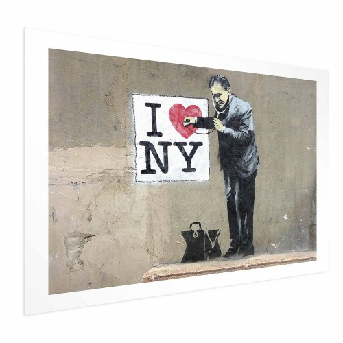 Gadekunst plakat Diagnose med I Love NY-motiv