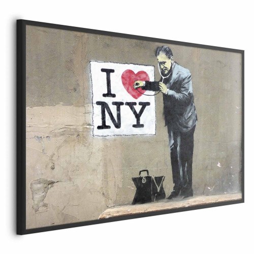 Gadekunst plakat Diagnose med I Love NY-motiv