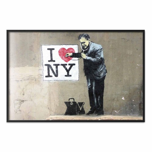 Gadekunst plakat Diagnose med I Love NY-motiv