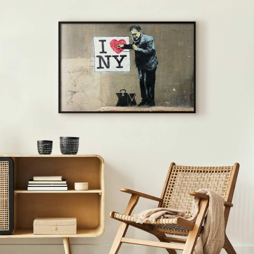 Gadekunst plakat Diagnose med I Love NY-motiv