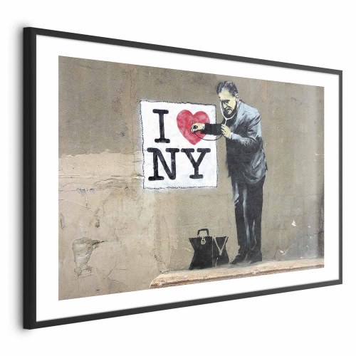 Gadekunst plakat Diagnose med I Love NY-motiv