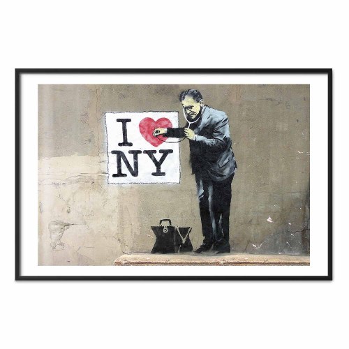 Gadekunst plakat Diagnose med I Love NY-motiv