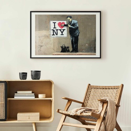 Gadekunst plakat Diagnose med I Love NY-motiv