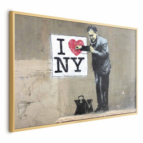 Gadekunst plakat Diagnose med I Love NY-motiv