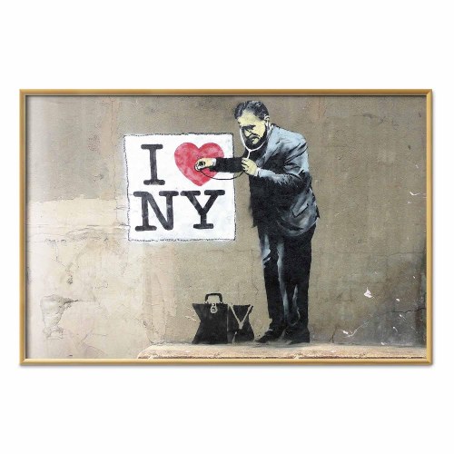 Gadekunst plakat Diagnose med I Love NY-motiv