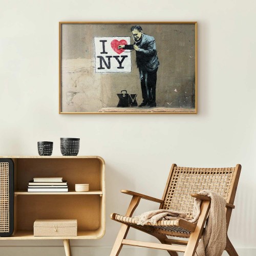 Gadekunst plakat Diagnose med I Love NY-motiv