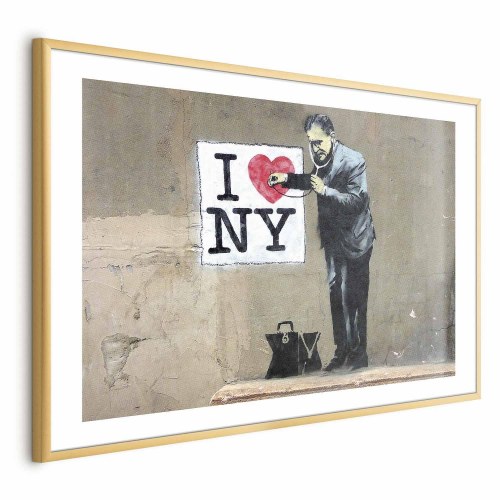 Gadekunst plakat Diagnose med I Love NY-motiv