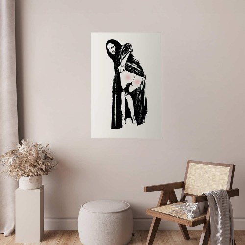 Gadekunst plakat - Smertefuld Siddestilling
