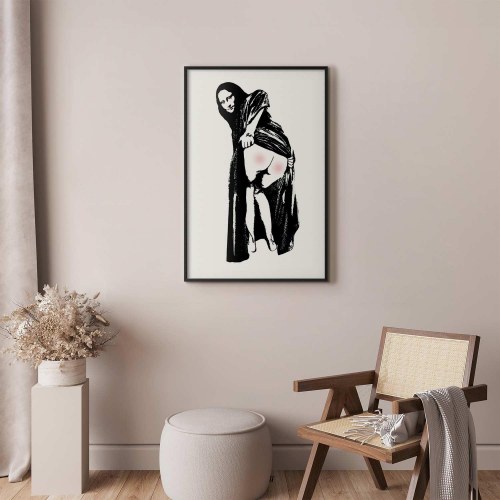 Gadekunst plakat - Smertefuld Siddestilling