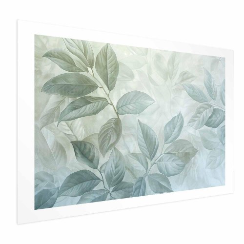 Plakat med mintgrønne blade - stort botanisk motiv