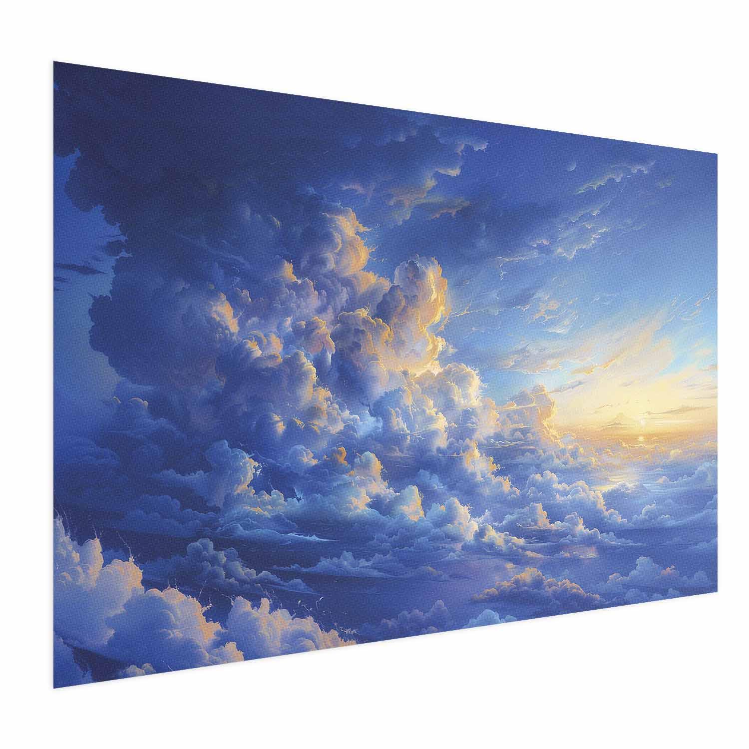 Plakat med himmel og skyer - abstrakt vægdekoration