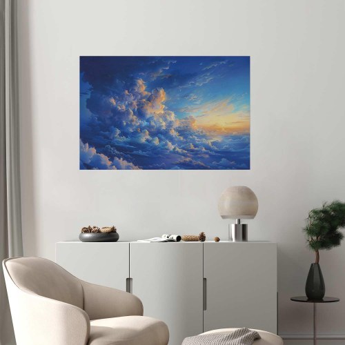 Plakat med himmel og skyer - abstrakt vægdekoration