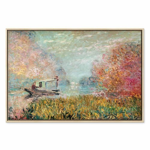 Claude Monet Båd på Seinen reproduktion på lærred