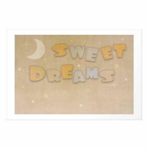 Børneplakat Sweet Dreams - Et ønske om en god nat, beige