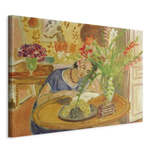 Henri Matisse billede på lærred - Kvinde med gladioler