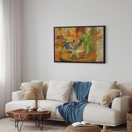 Henri Matisse billede på lærred - Kvinde med gladioler
