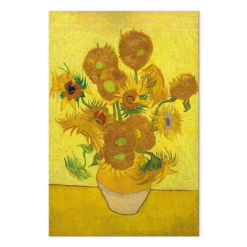 Vincent van Gogh billede på lærred - Stilleben: Vase med femten solsikker