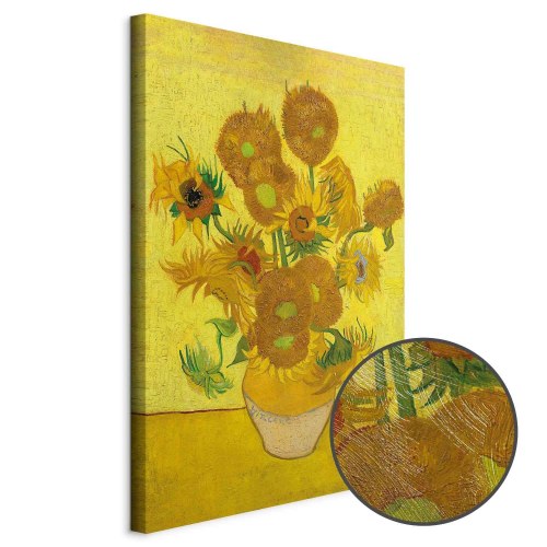 Vincent van Gogh billede på lærred - Stilleben: Vase med femten solsikker