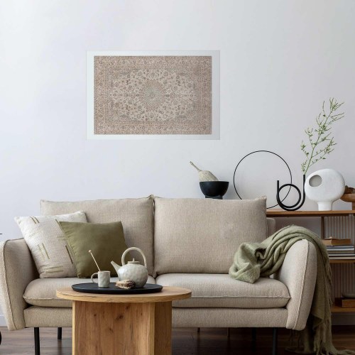 Plakat med slidt persisk tæppe og ornamentale motiver