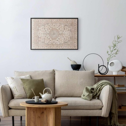Plakat med slidt persisk tæppe og ornamentale motiver