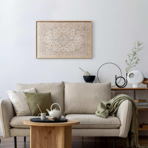 Plakat med slidt persisk tæppe og ornamentale motiver