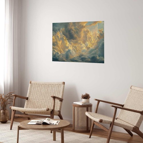 Abstrakt plakat med skyer og aftenlys - Last Breath of the Day
