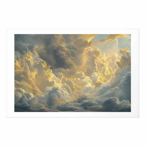 Abstrakt plakat med skyer og aftenlys - Last Breath of the Day