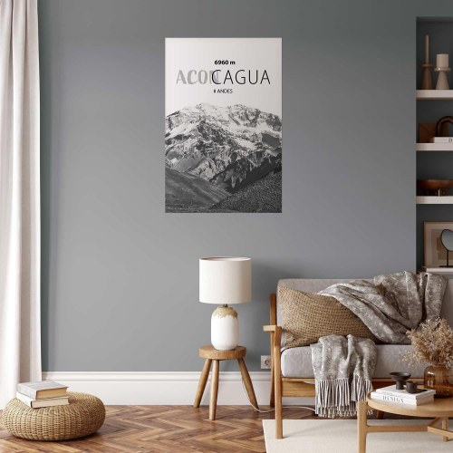 Plakat med Aconcagua bjerglandskab