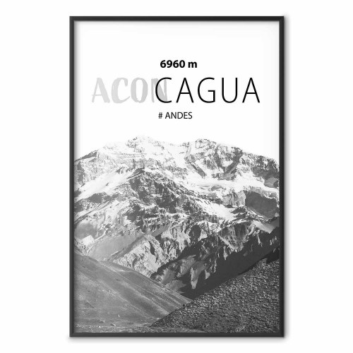Plakat med Aconcagua bjerglandskab