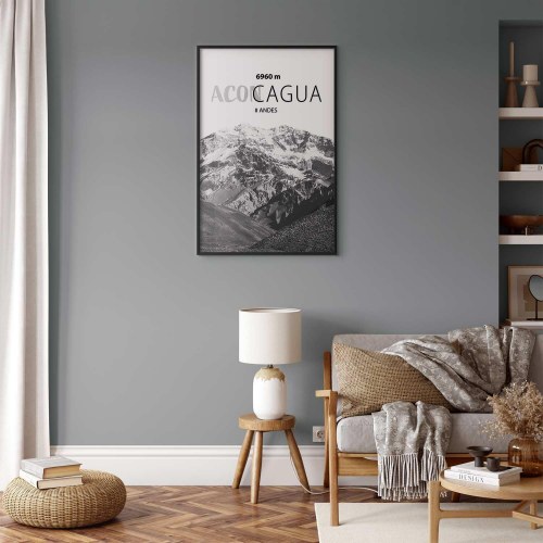 Plakat med Aconcagua bjerglandskab