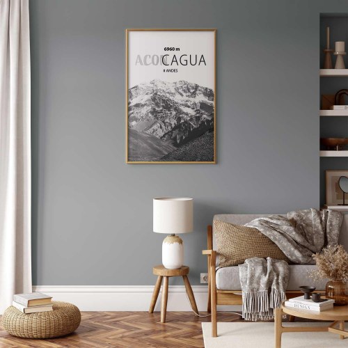 Plakat med Aconcagua bjerglandskab