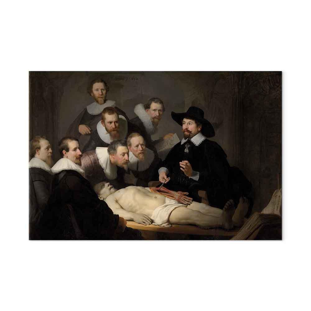 Rembrandt billede på lærred - Dr. Tulps anatomilektion - 120 x 80 cm - Akustisk