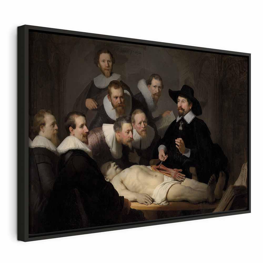 Rembrandt billede på lærred - Dr. Tulps anatomilektion - 120 x 80 cm - I en sort træramme