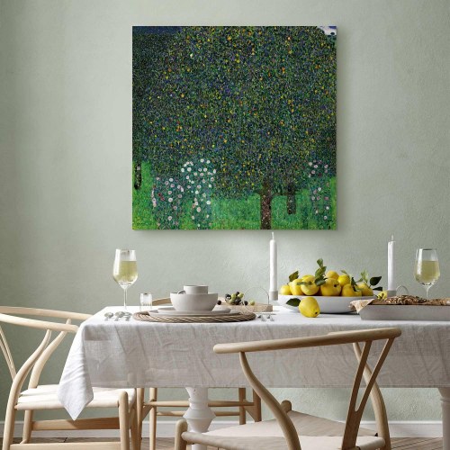 Gustav Klimt billede på lærred - Roser blandt træerne