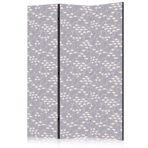 Skærmvæg med fiskemotiv 135 x 172 cm - 3-panels rumdeler