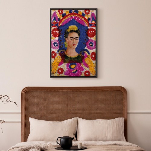 Frida Kahlo lærredsbillede - Rammen, selvportræt