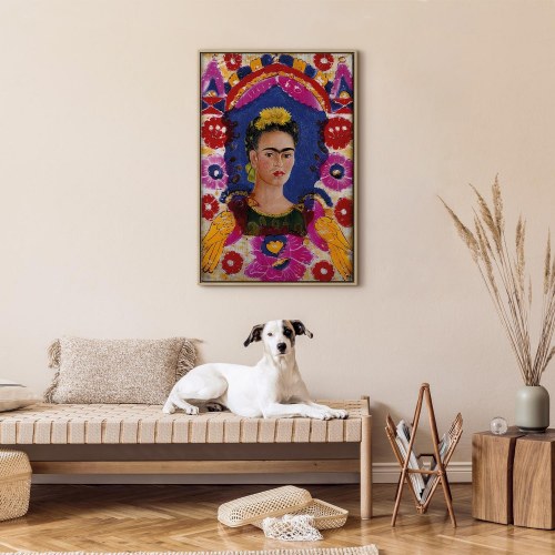 Frida Kahlo lærredsbillede - Rammen, selvportræt