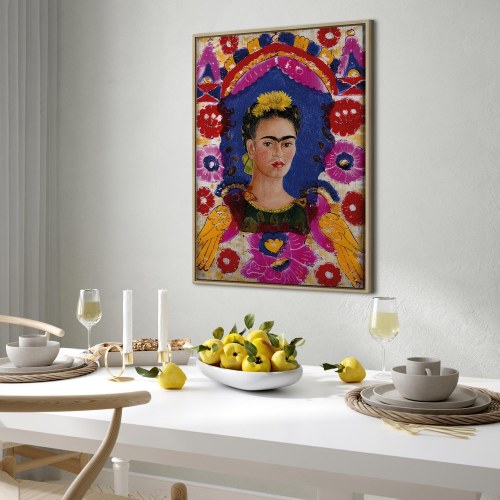 Frida Kahlo lærredsbillede - Rammen, selvportræt