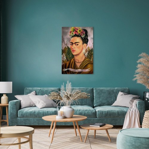 Frida Kahlo billede på lærred - Selvportræt dedikeret til Dr. Eloesser
