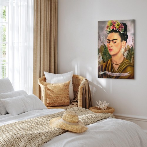 Frida Kahlo billede på lærred - Selvportræt dedikeret til Dr. Eloesser