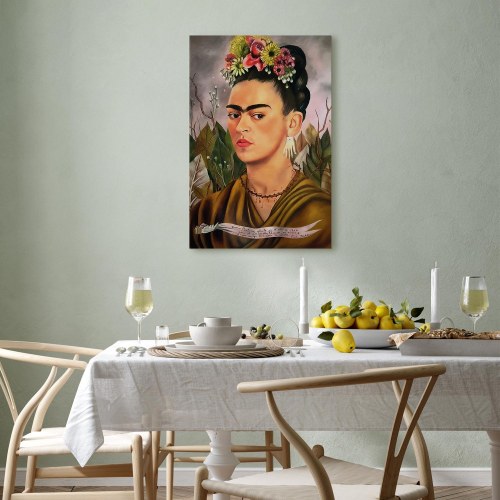 Frida Kahlo billede på lærred - Selvportræt dedikeret til Dr. Eloesser